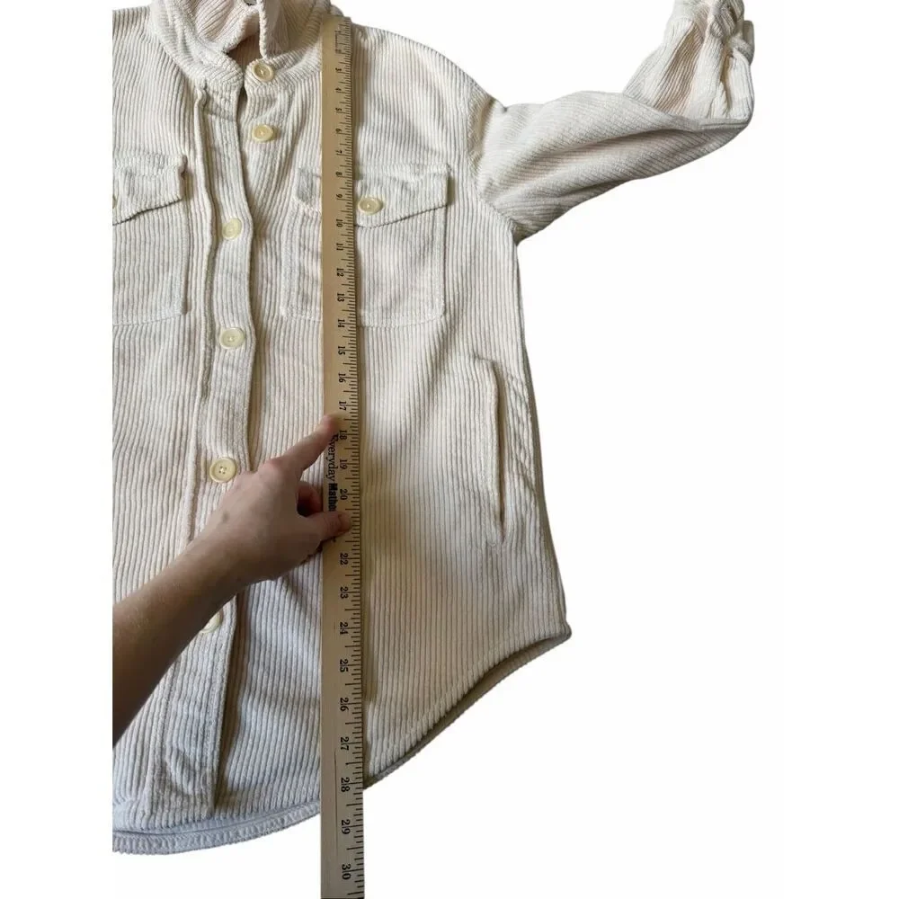 Reformation Jeans Corduroy Shacket Jacket Button‎ Front Almond Cream Small